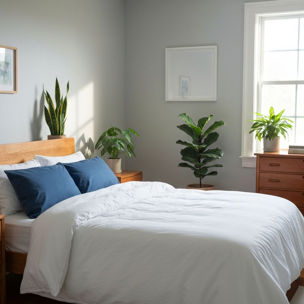 Peaceful bedroom promoting quality sleep
